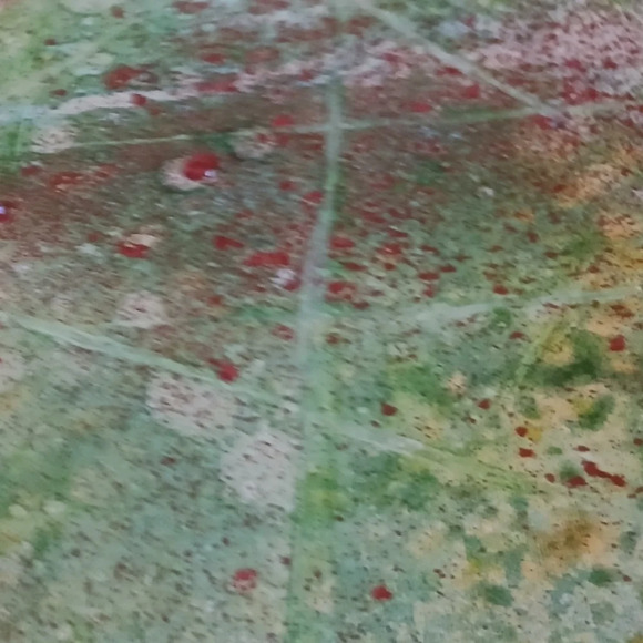 Abstract Green and Red "Zombie Zone" Painting - Picture 3 of 5